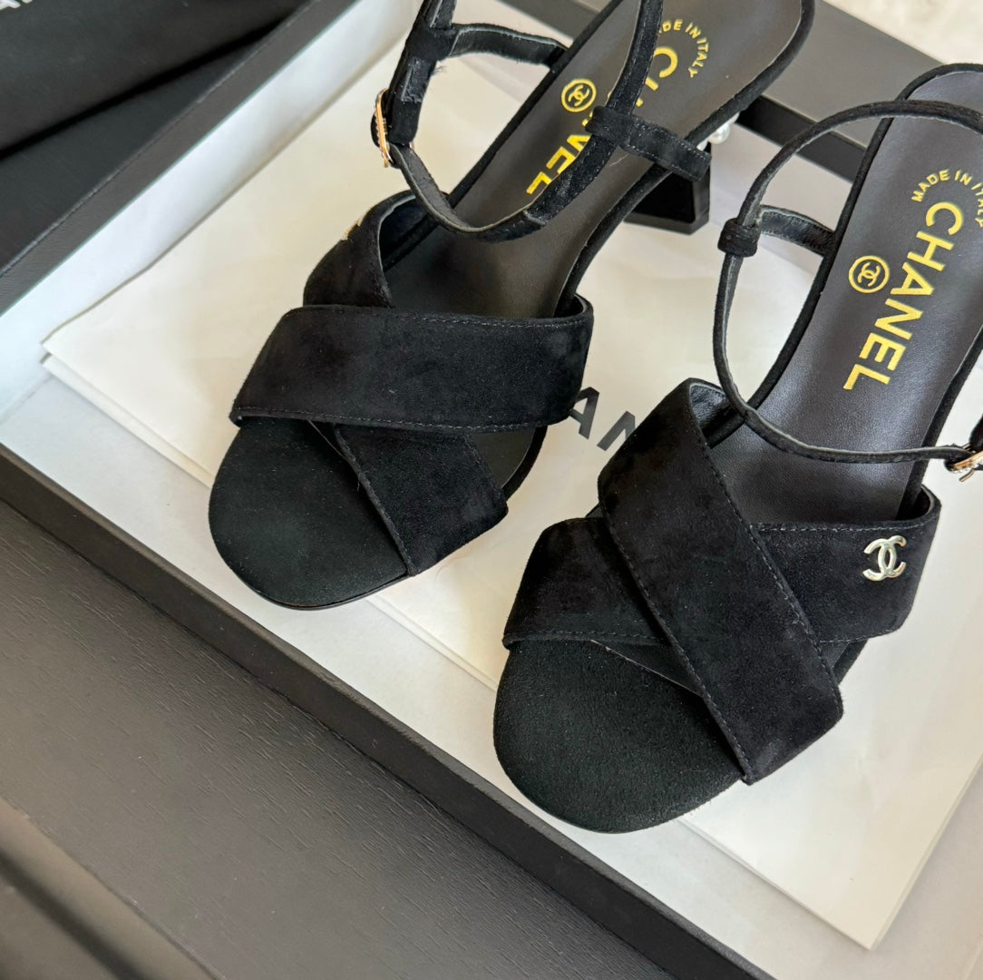 High Sandals Lambskin Black mysite