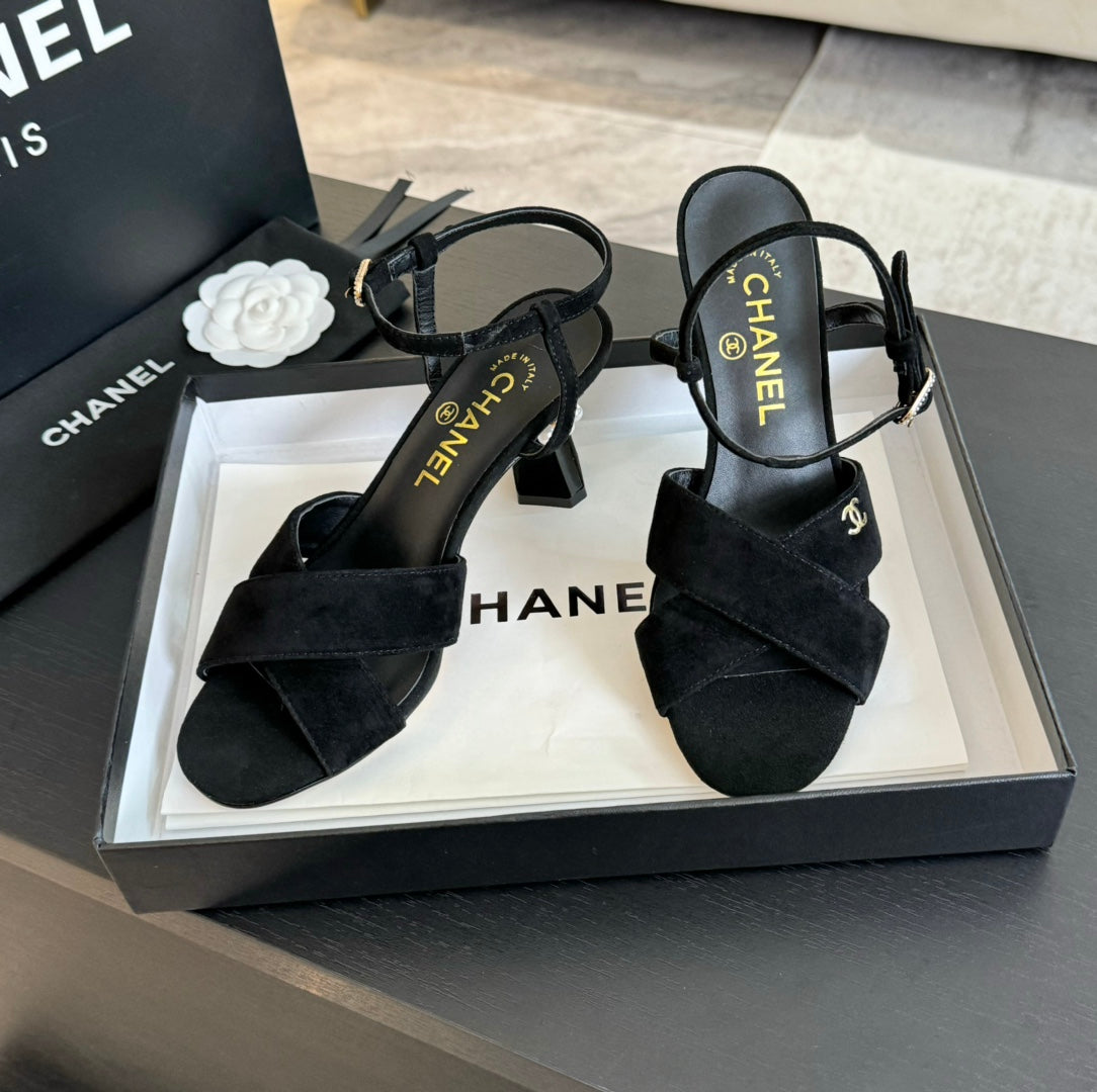 High Sandals Lambskin Black mysite