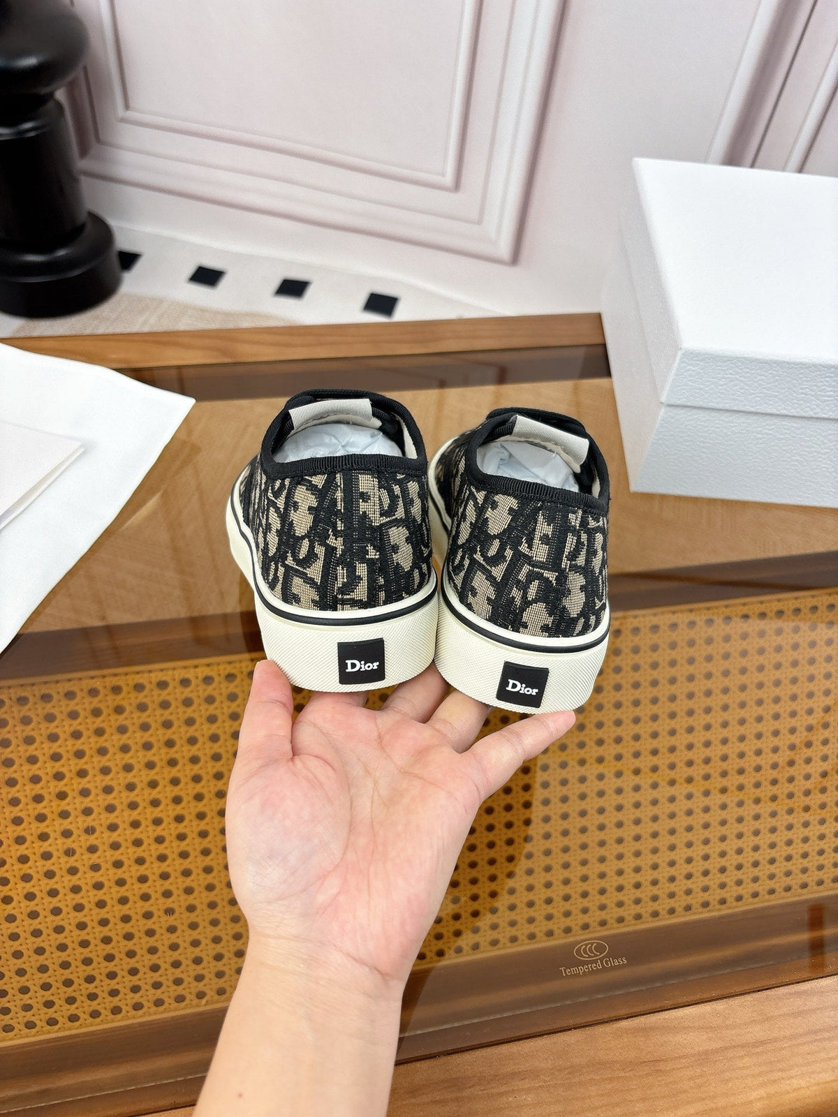 DIOR 26S LOW TOP SNEAKERS 35MM IN BLACK OBLIQUE CANVAS WITH RUBBER SOLE mysite
