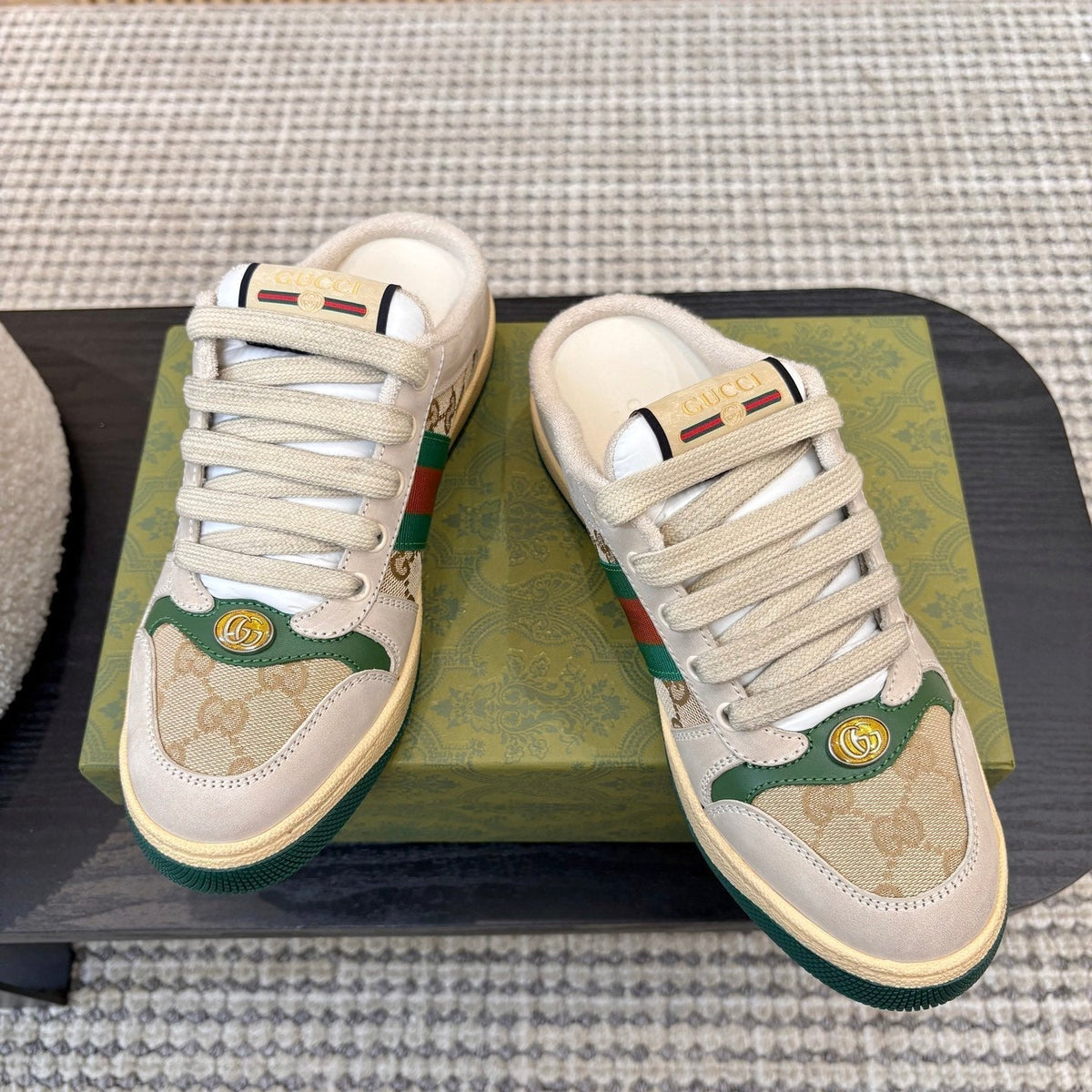 26S BACKLESS SNEAKERS IN BEIGE CANVAS AND LEATHER mysite