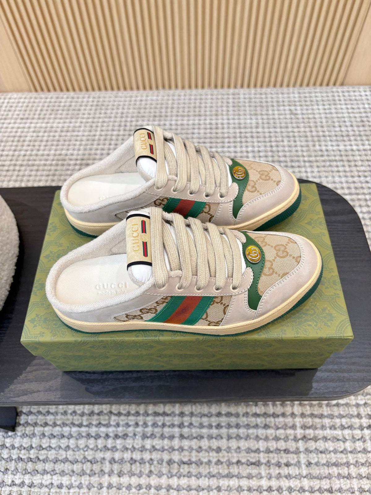 26S BACKLESS SNEAKERS IN BEIGE CANVAS AND LEATHER mysite