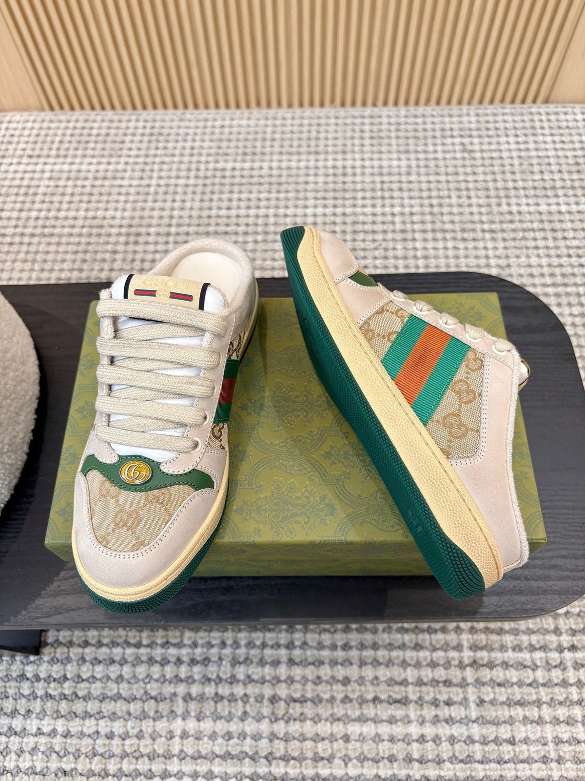 26S BACKLESS SNEAKERS IN BEIGE CANVAS AND LEATHER mysite