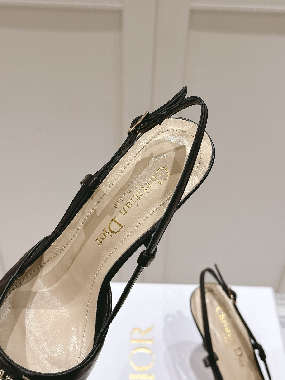 MY DD 25S SLINGBACK PUMP 50MM IN BLACK CALFSKIN mysite
