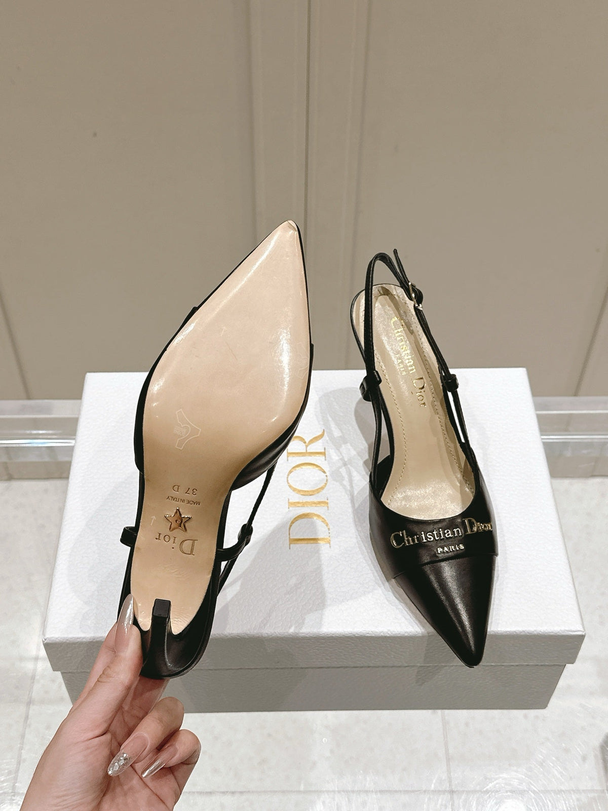 MY DD 25S SLINGBACK PUMP 50MM IN BLACK CALFSKIN mysite