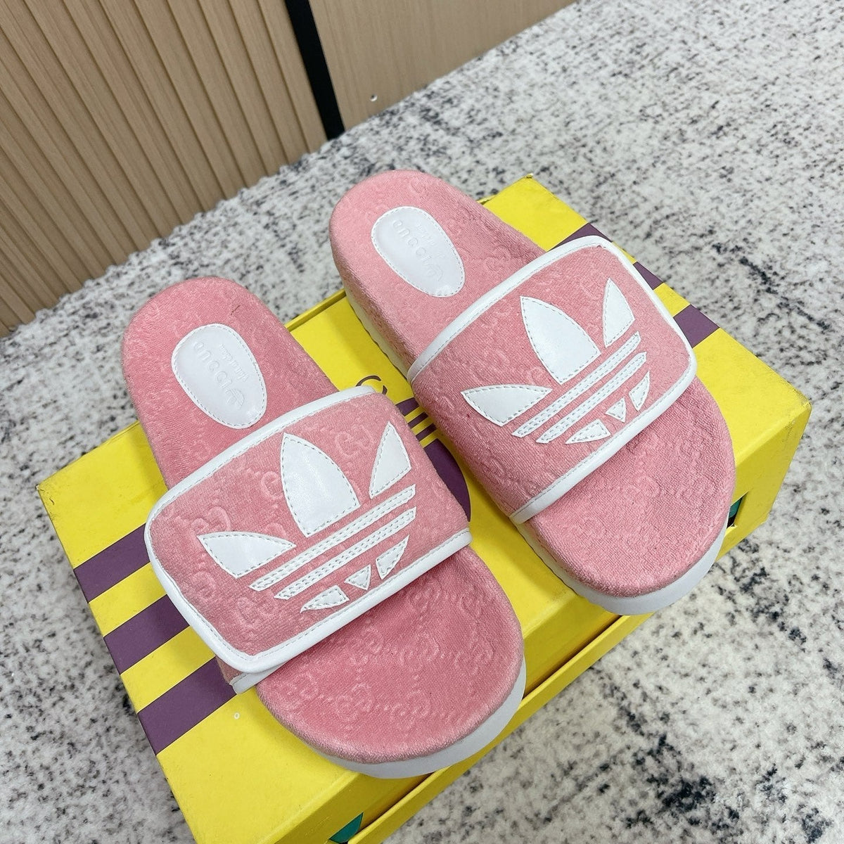 26S PLATFORM SLIDE SANDALS IN LIGHT PINK FABRIC mysite