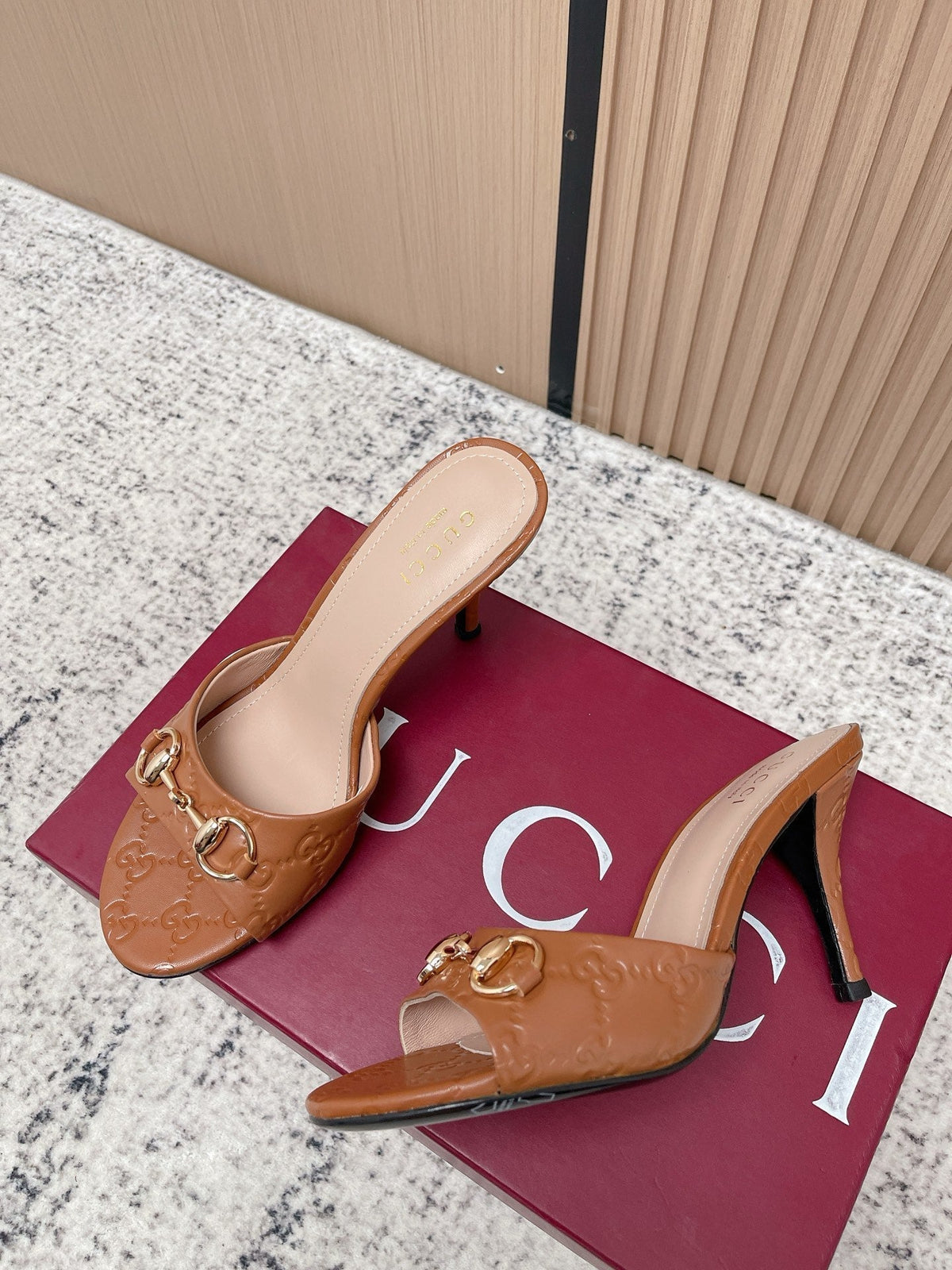 26S HIGH-HEEL SANDALS 85 MM IN LIGHT BROWN CALFSKIN mysite