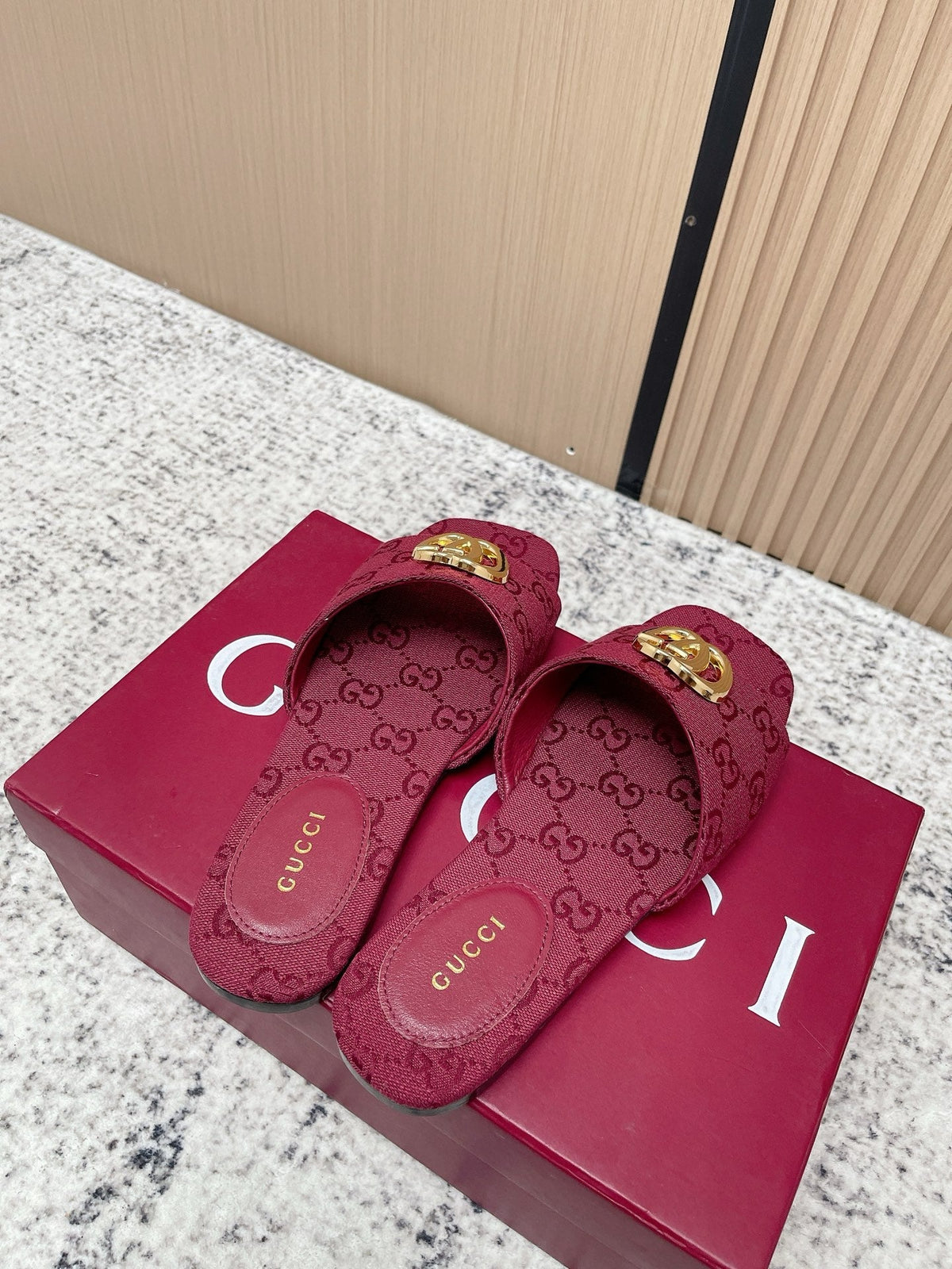 26S SLIDE SANDAL IN DARK RED CANVAS mysite