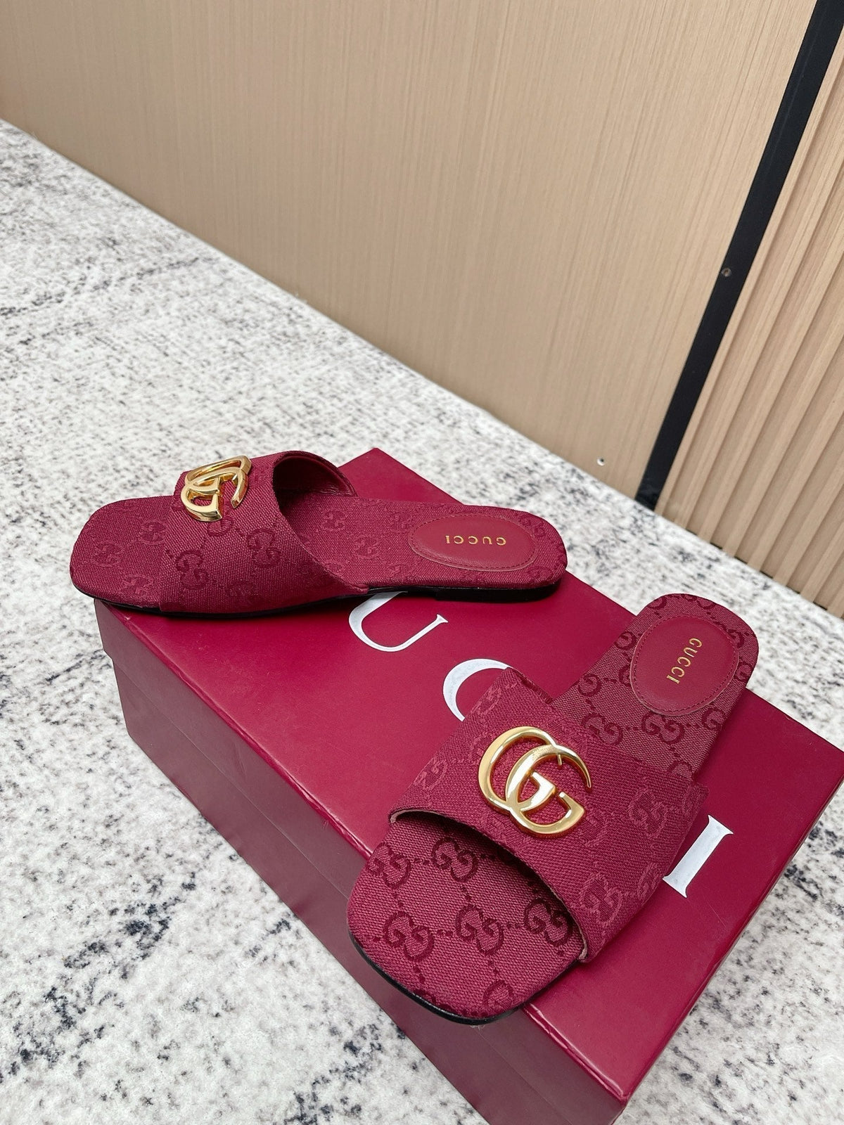 26S SLIDE SANDAL IN DARK RED CANVAS mysite