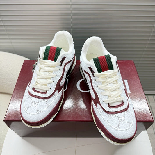 GUCCI 26S MAC80 SNEAKER IN WHITE AND RED LEATHER mysite