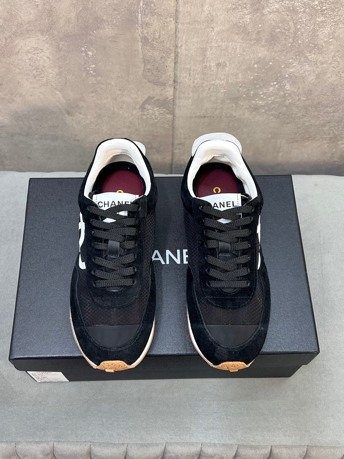 CHANEL 26S RUNNING SNEAKERS IN BLACK SUEDE AND MESH CC LOGO mysite