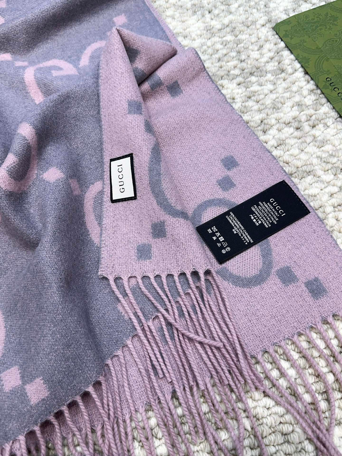 SCARF 200 CM IN LIGHT PINK MIX GRAY CASHMERE 396379 mysite