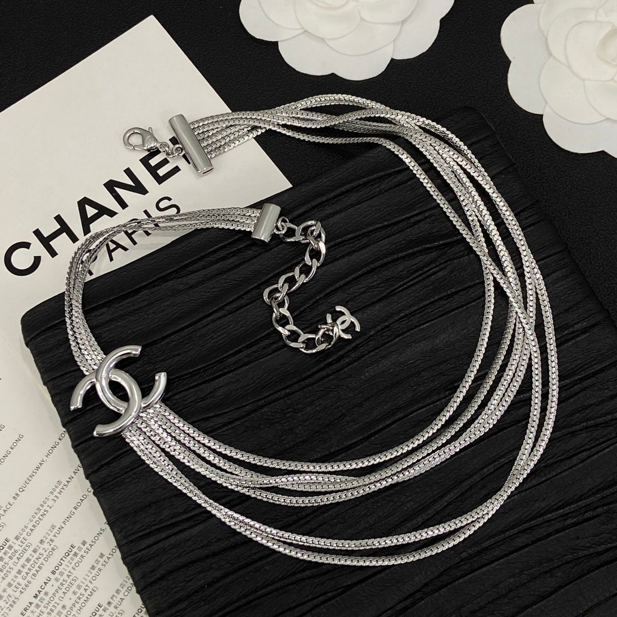 Tassel CC Design 3 Set (Earrings+Bracelet +Necklace)- Silver mysite