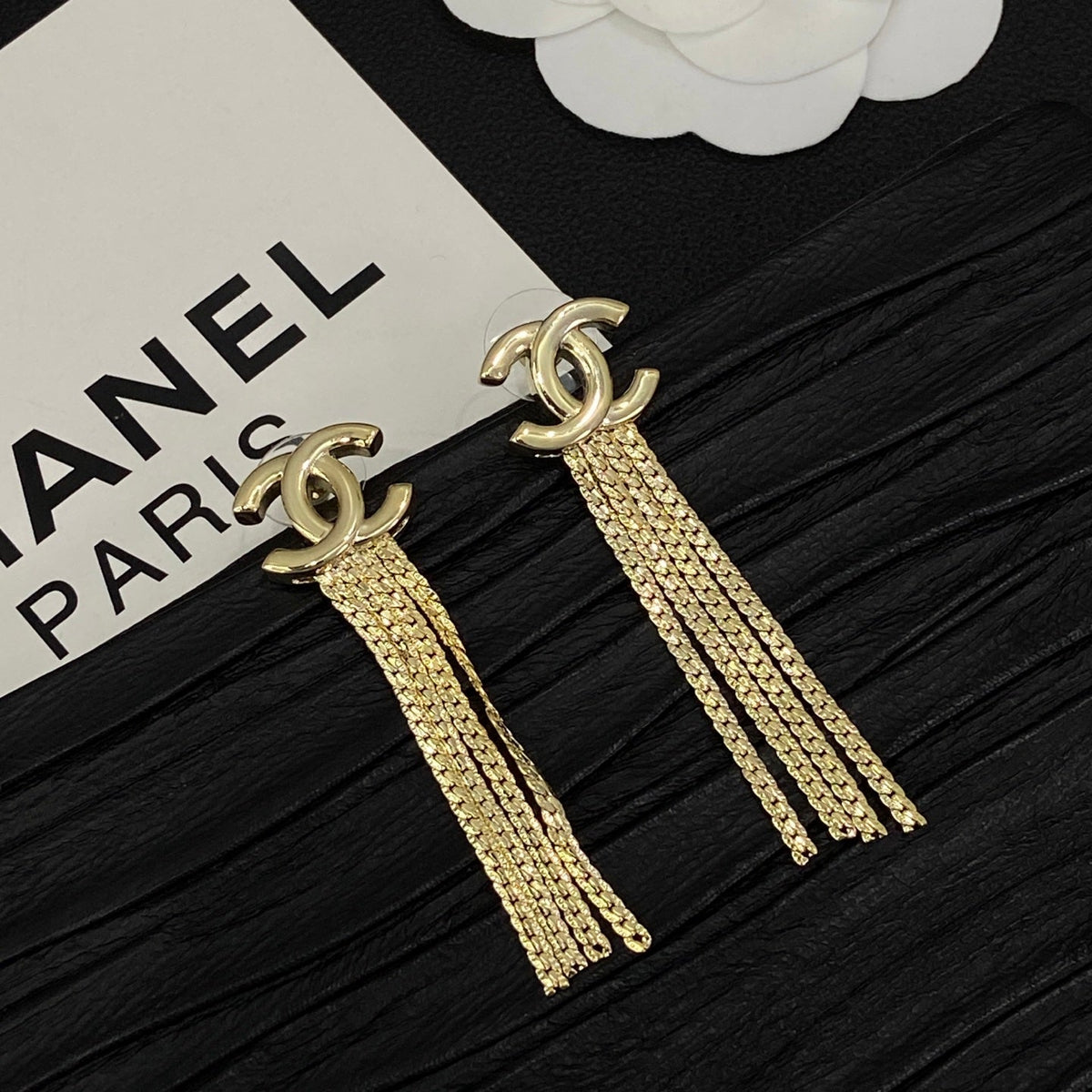 Tassel CC Design 3 Set (Earrings+Bracelet +Necklace)- Gold mysite