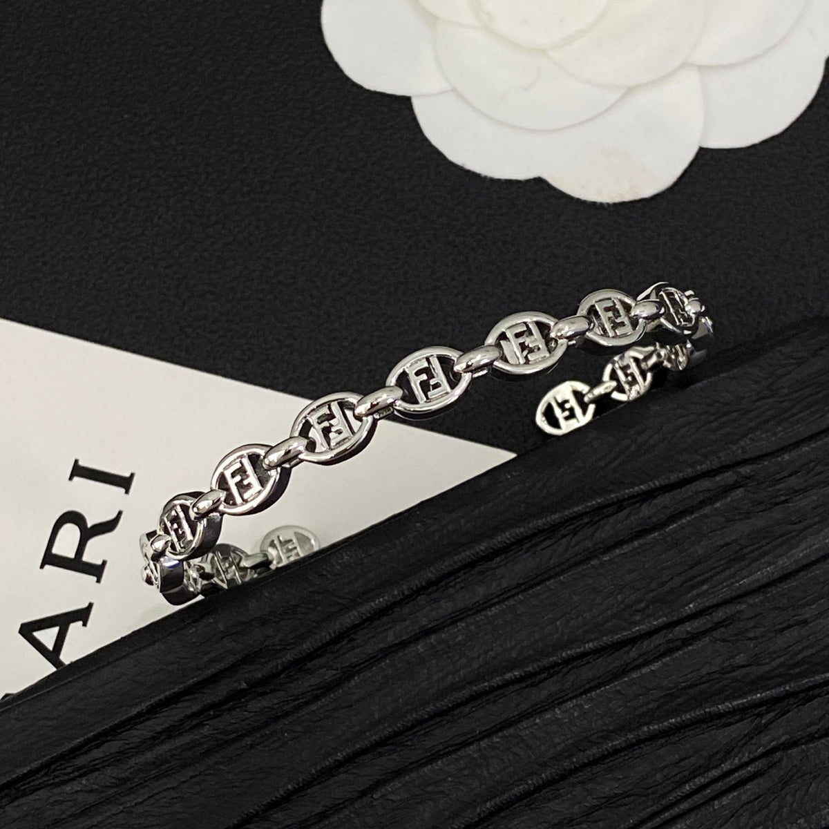 Fancy Twist Chain Design 4 Set  (Earrings+2 Bracelet+Necklace)- Silver mysite