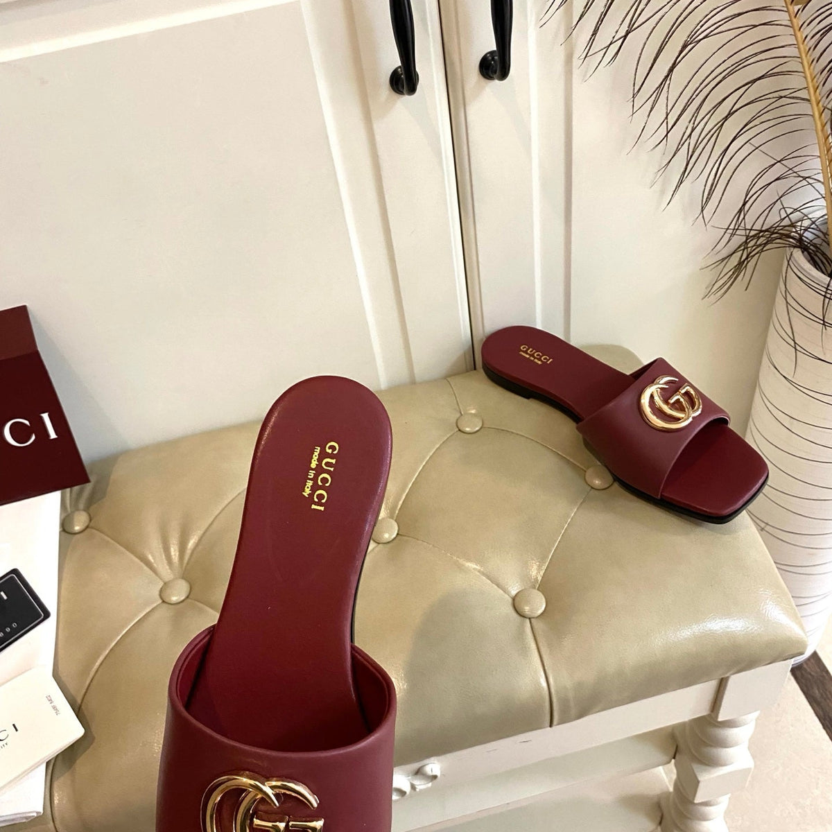 26S SLIDES IN DARK RED CALFSKIN mysite