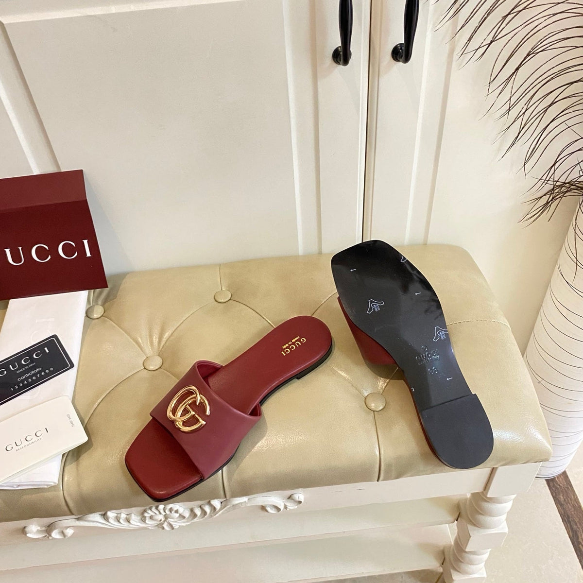 26S SLIDES IN DARK RED CALFSKIN mysite