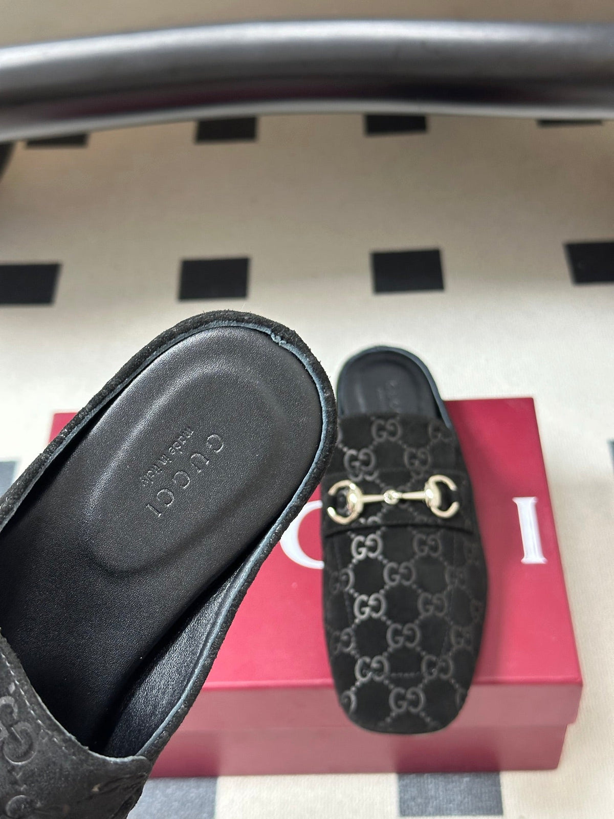26S HORSEBIT LOAFER MULES IN BLACK SUEDE mysite