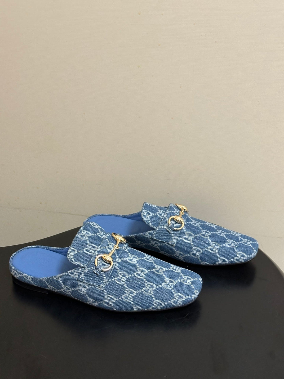 26S HORSEBIT LOAFER MULES IN BLUE DENIM mysite