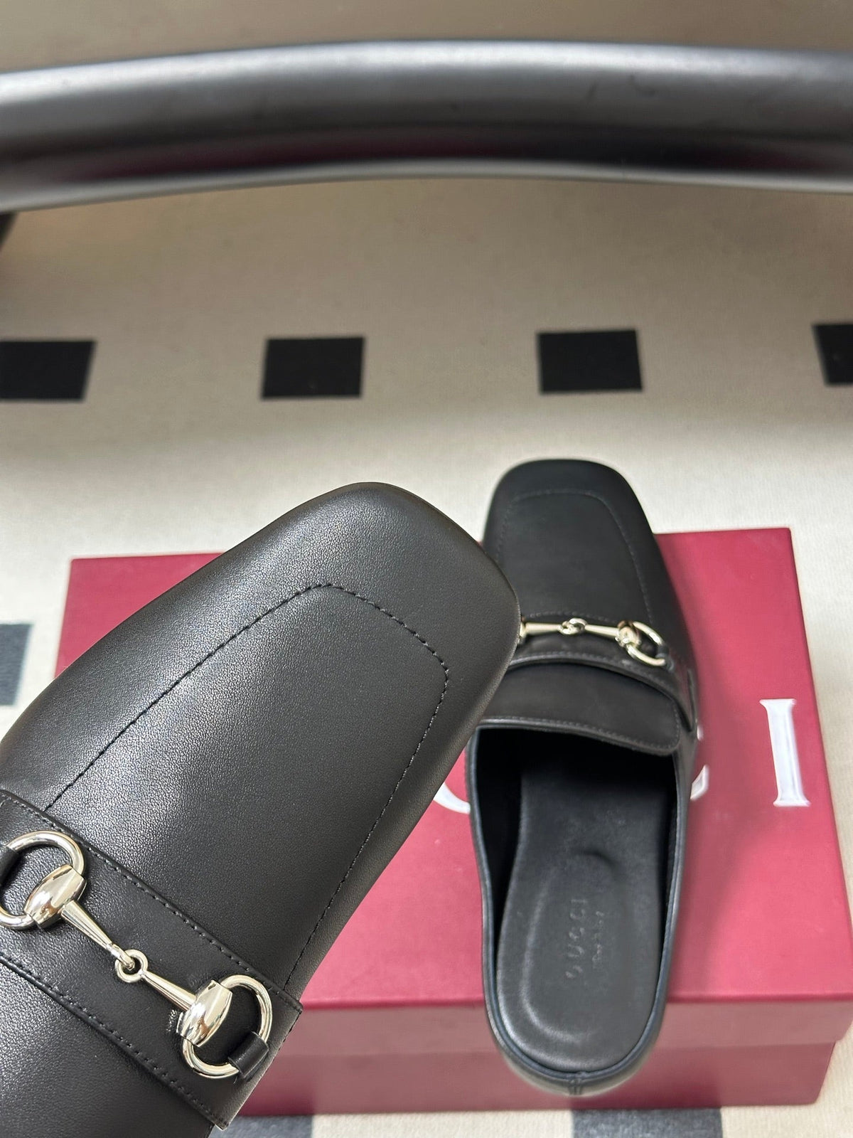 26S HORSEBIT LOAFER MULES IN BLACK CALFSKIN mysite