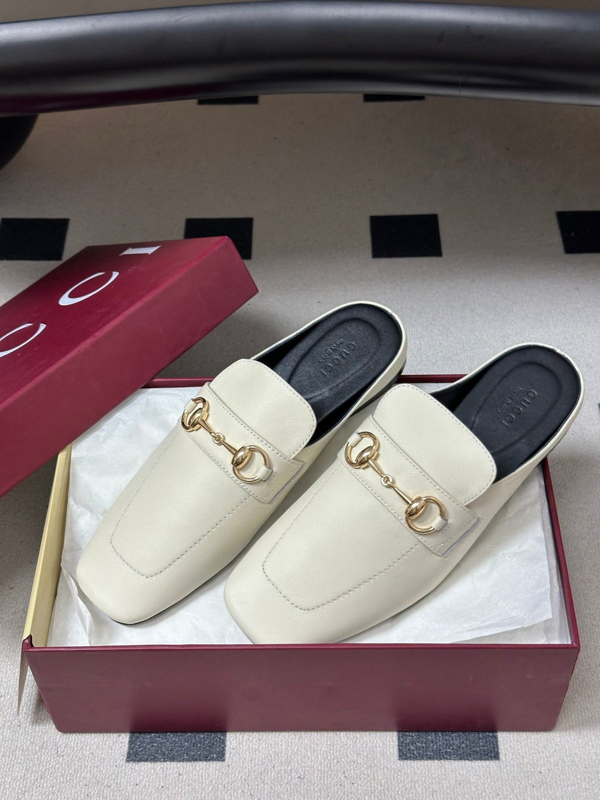 26S HORSEBIT LOAFER MULES IN WHITE CALFSKIN mysite