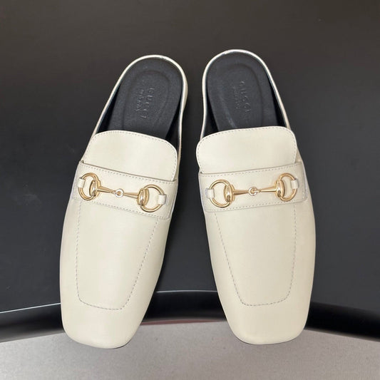 26S HORSEBIT LOAFER MULES IN WHITE CALFSKIN mysite