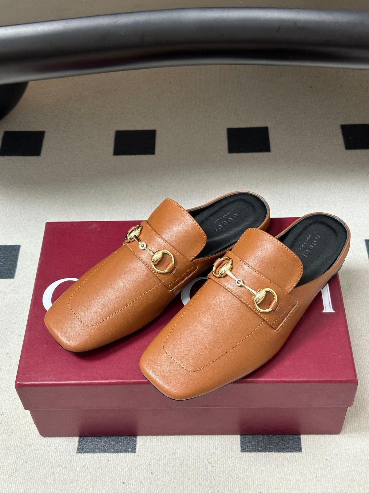 26S HORSEBIT LOAFER MULES IN LIGHT BROWN CALFSKIN mysite