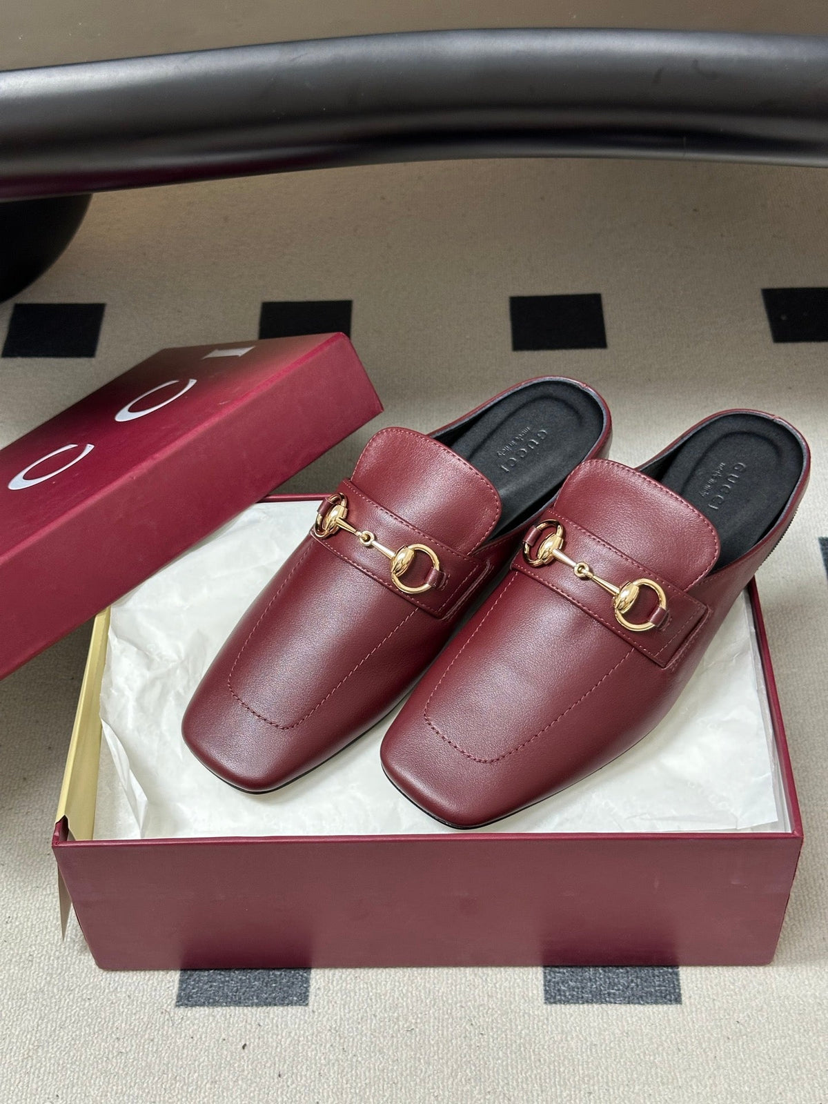 26S HORSEBIT LOAFER MULES IN RED CALFSKIN mysite