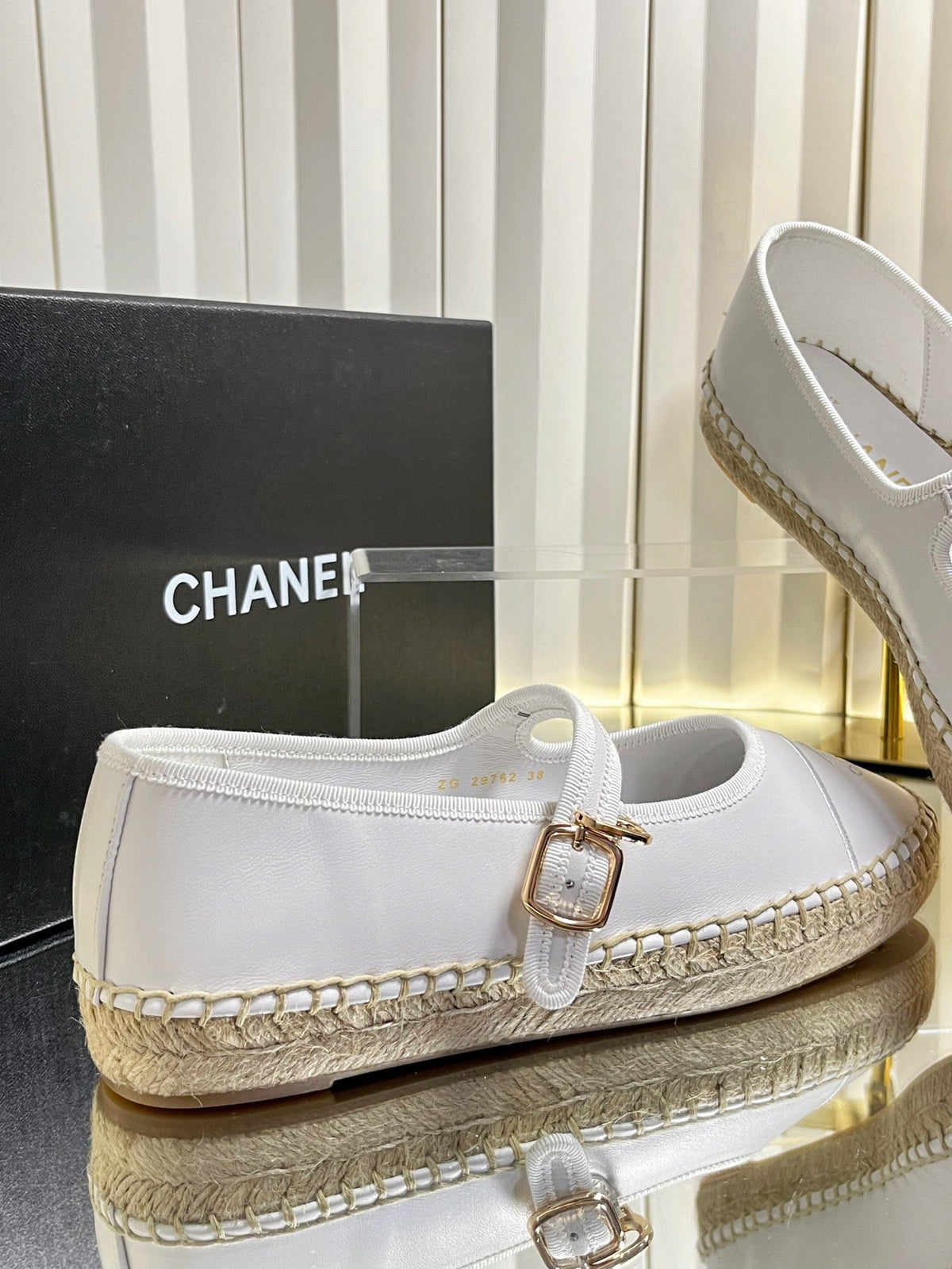 26S ESPADRILLE MARY JANE SHOES IN WHITE LAMBSKIN mysite