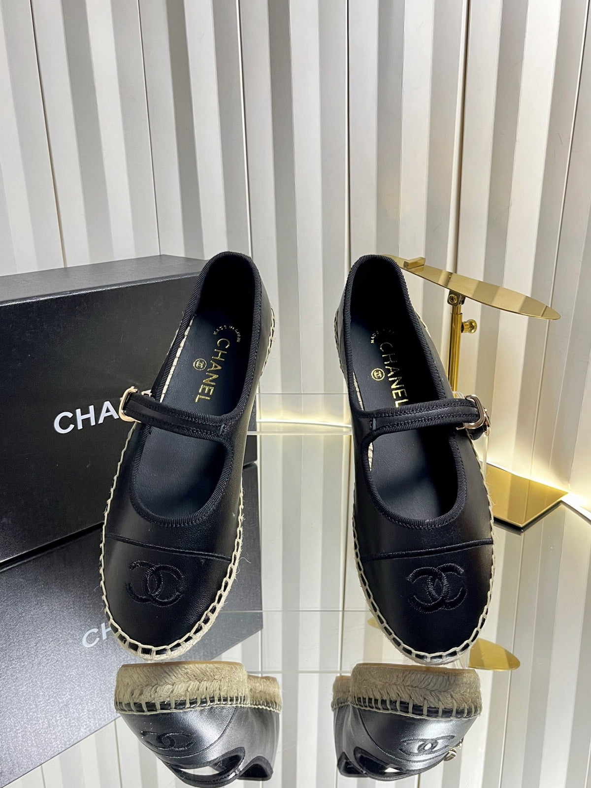 26S ESPADRILLE MARY JANE SHOES IN BLACK LAMBSKIN mysite