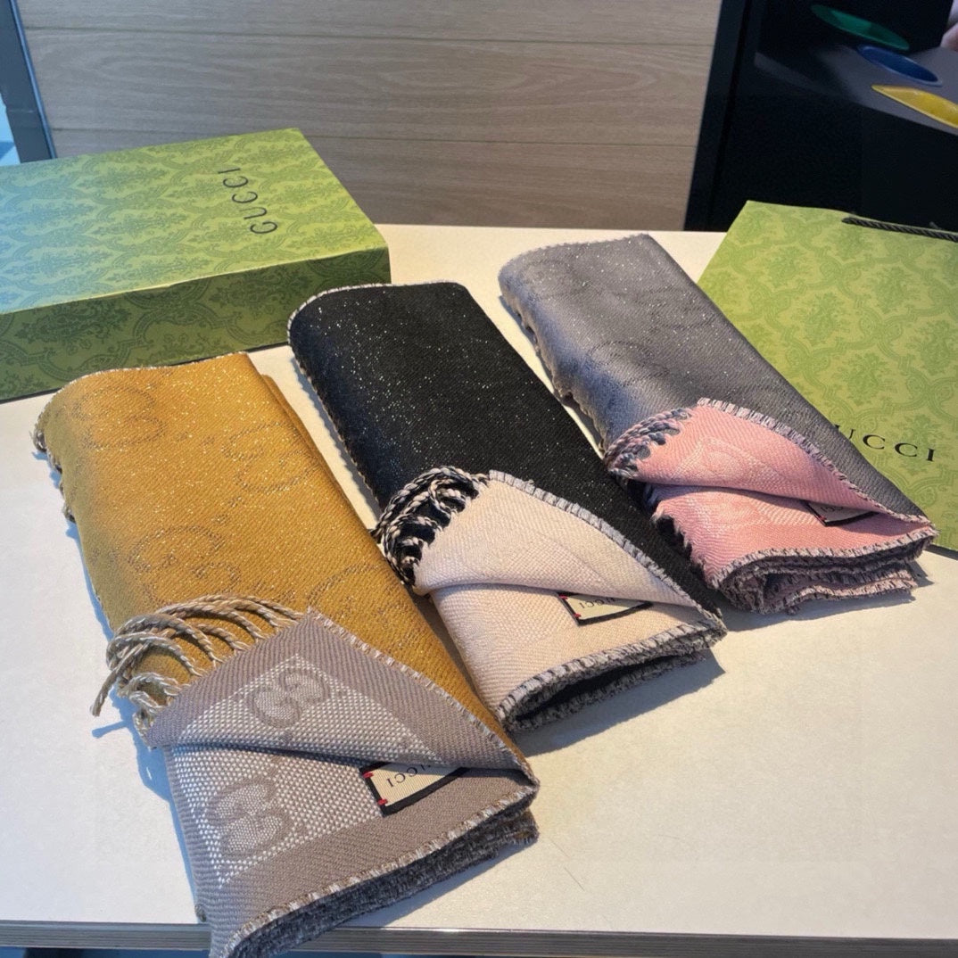 SCARF IN MOUSE GRAY AND LIGHT PINK WOOL 405143 mysite
