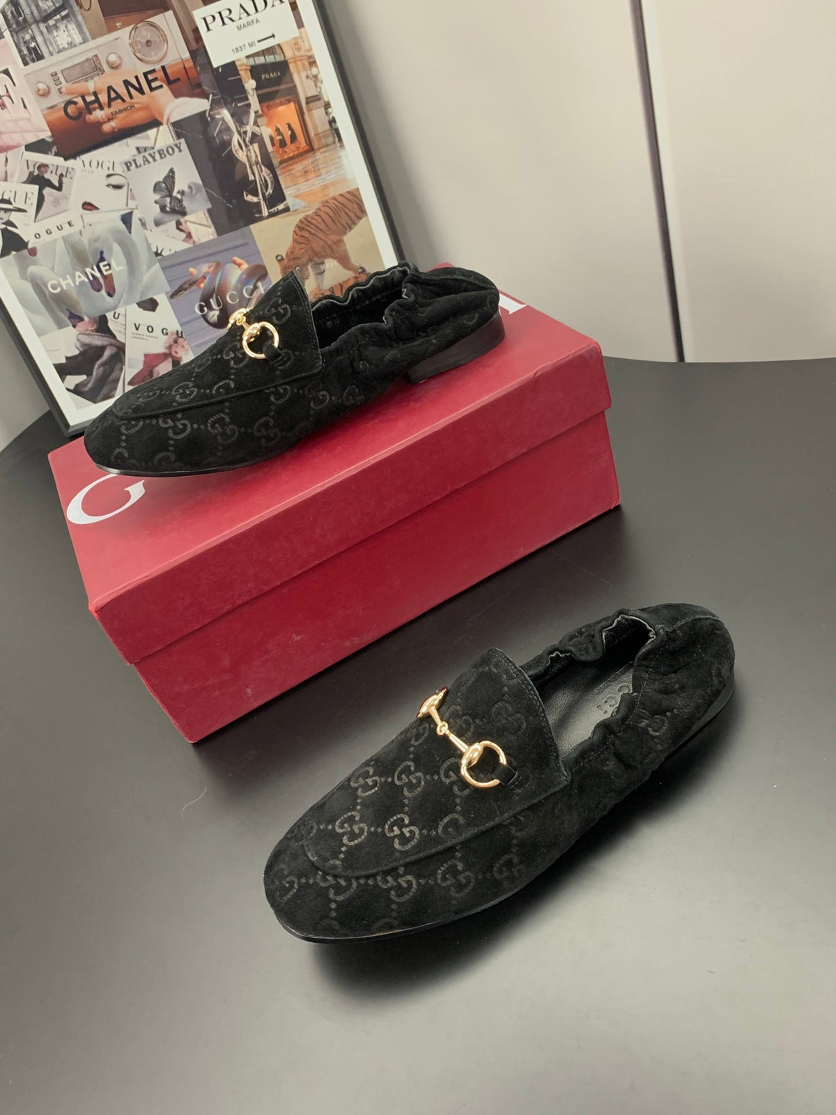 GUCCI 26S LOAFERS IN BLACK SUEDE mysite