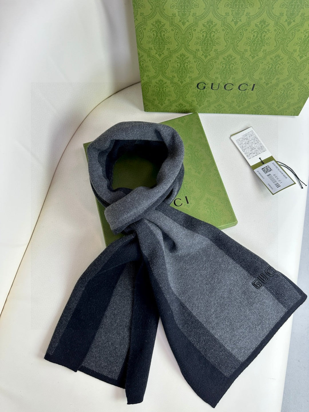 SCARF 180 CM IN BLACK MIX DARK GRAY CASHMERE 398446 mysite