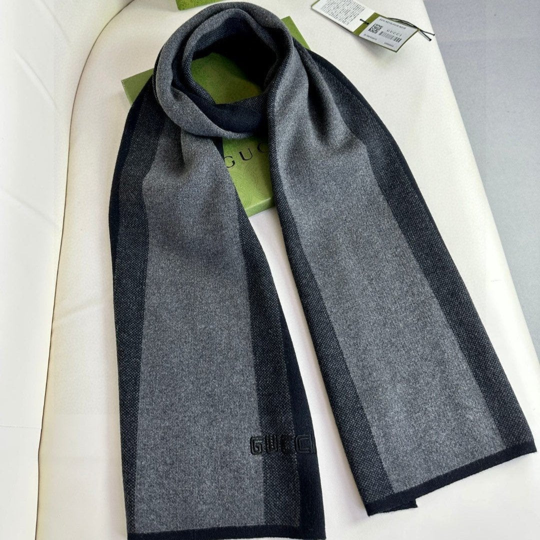 SCARF 180 CM IN BLACK MIX DARK GRAY CASHMERE 398446 mysite