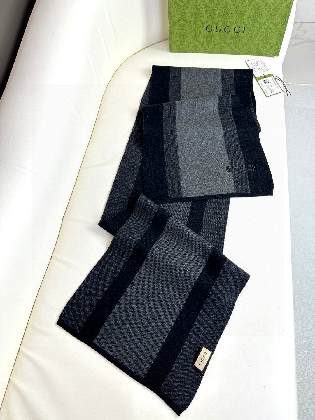 SCARF 180 CM IN BLACK MIX DARK GRAY CASHMERE 398446 mysite