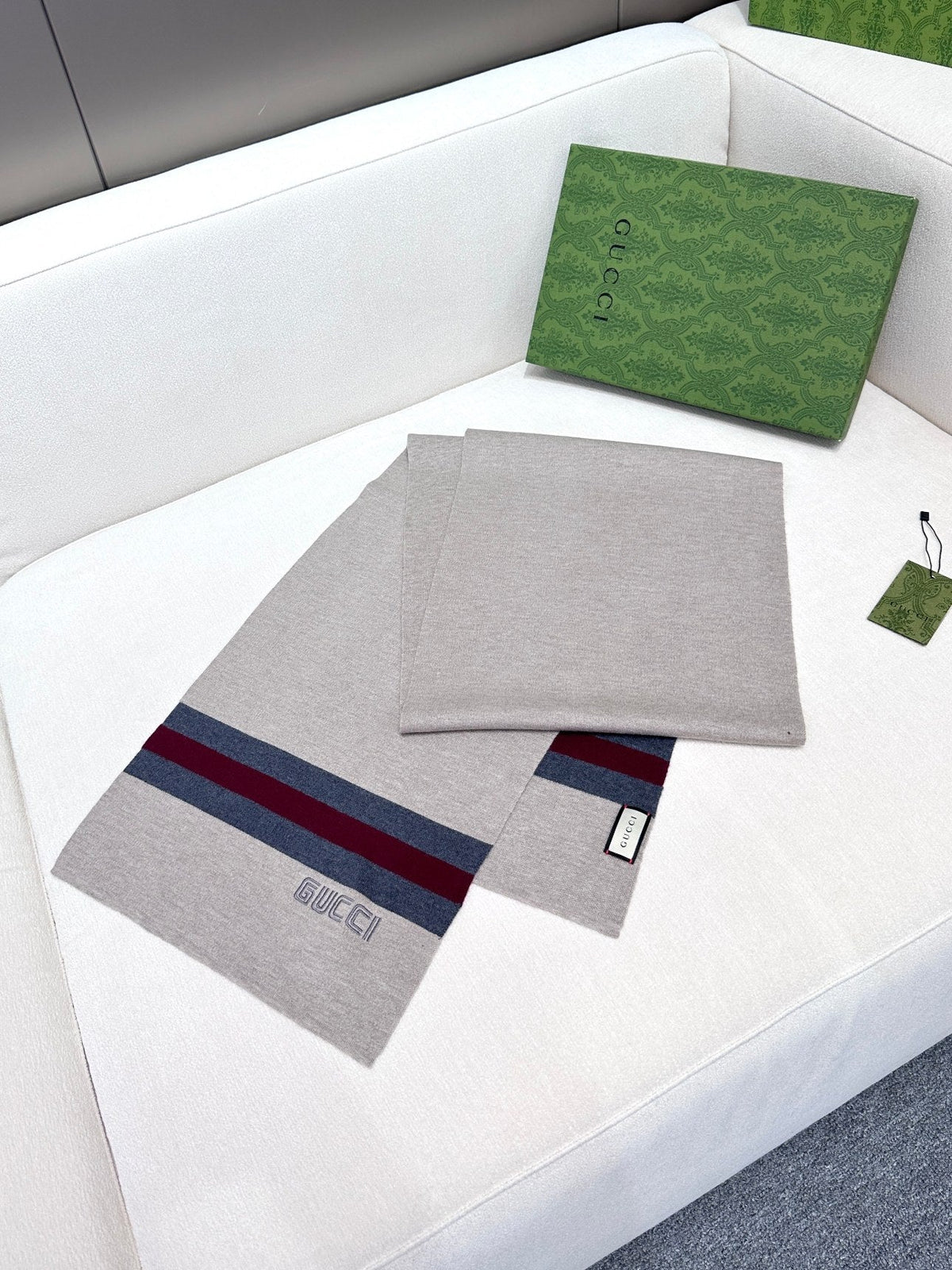 SCARF 180 CM IN HARBOR GRAY CASHMERE 398452 mysite