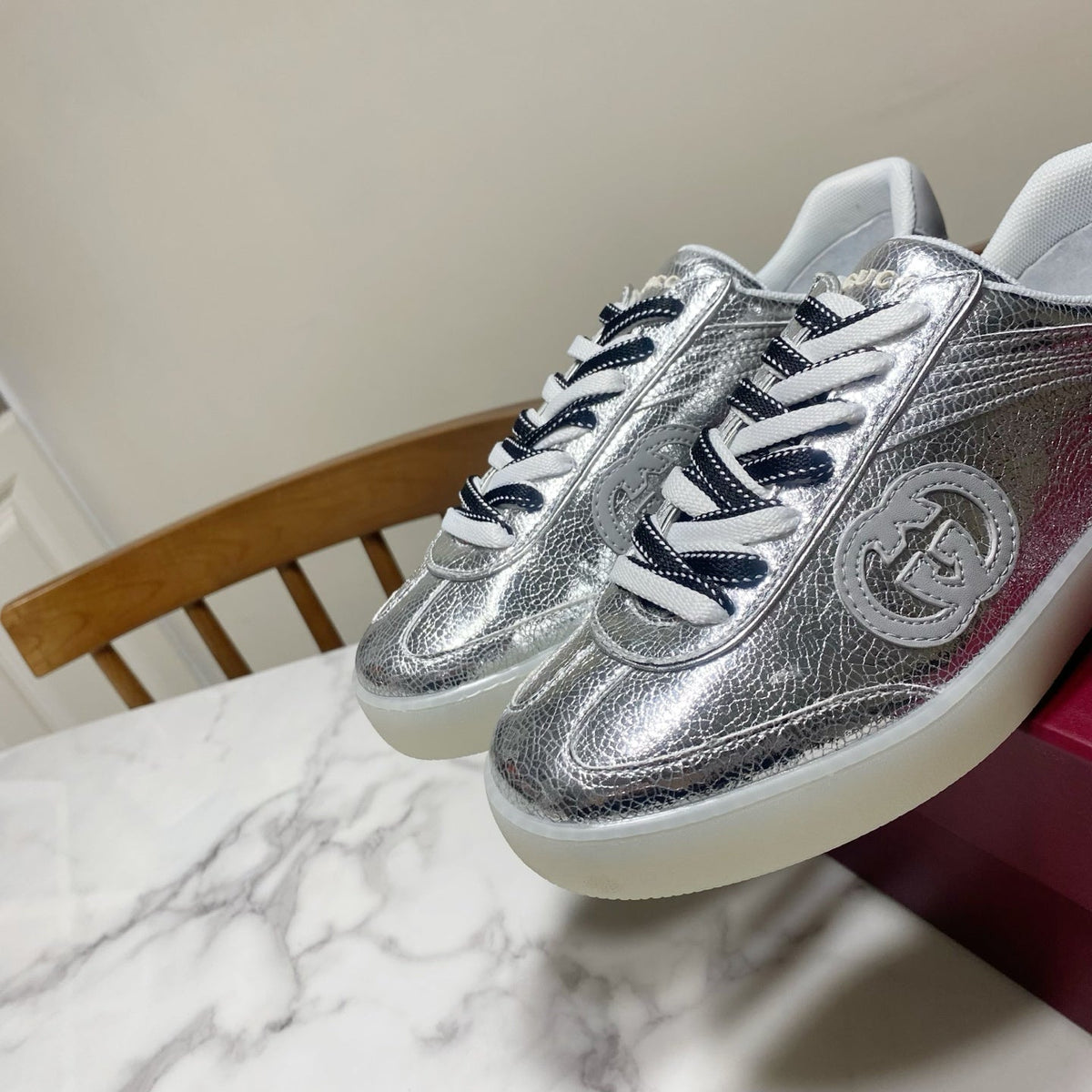 26S SNEAKER IN SILVER CALFSKIN mysite