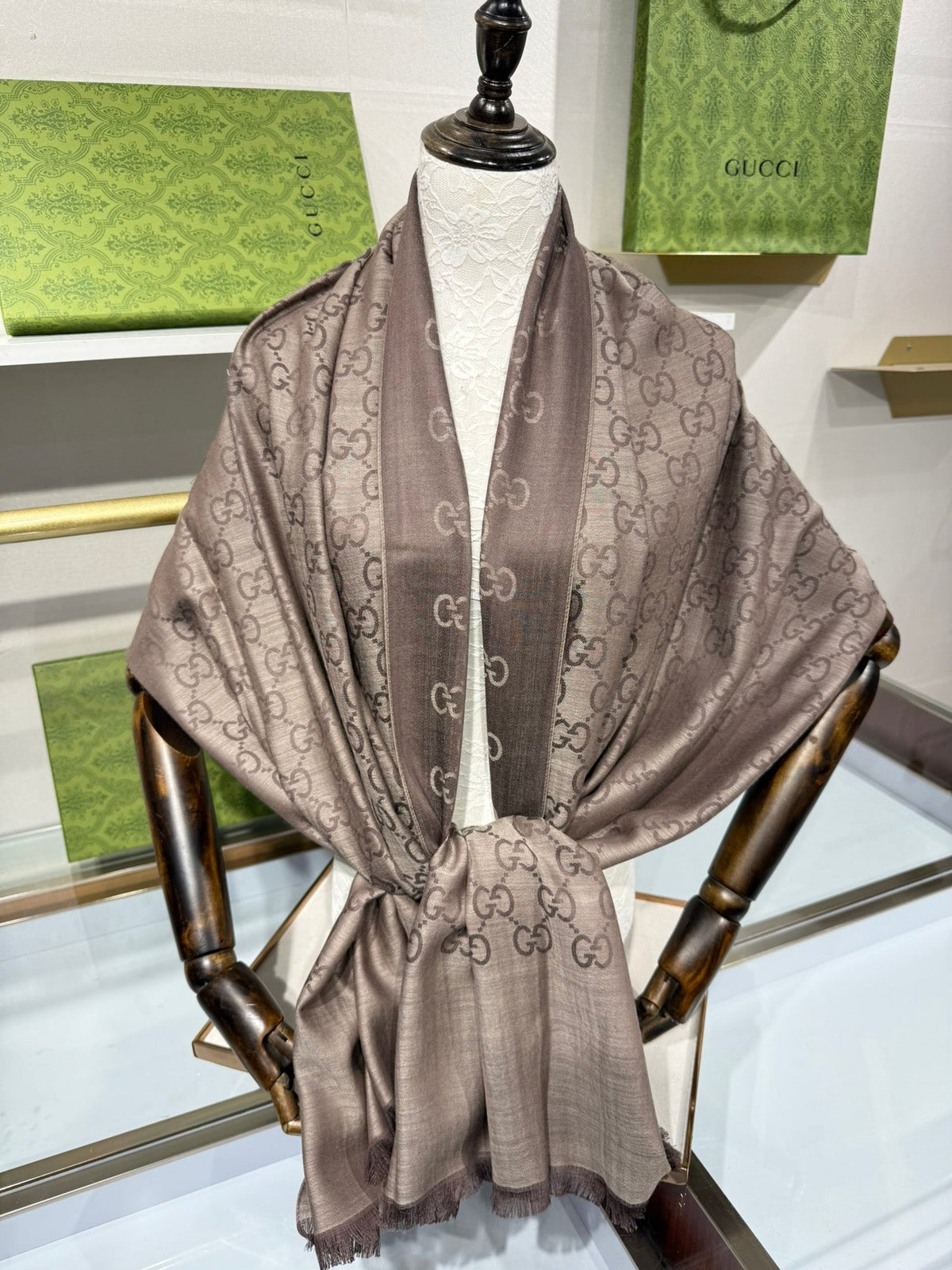 GUCCI 25S SCARF 200 IN CASHMERE SILK 706563 mysite
