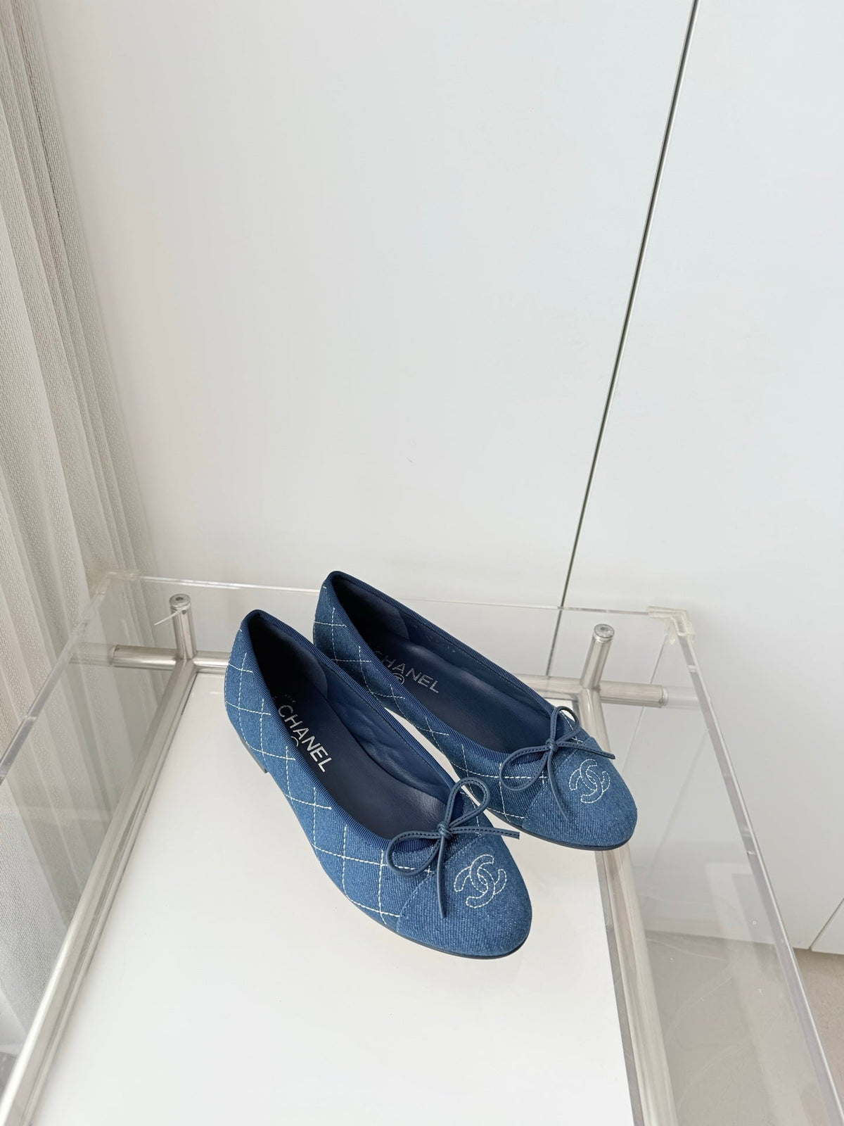 26S BALLET FLATS IN BLUE DENIM WITH BOW mysite