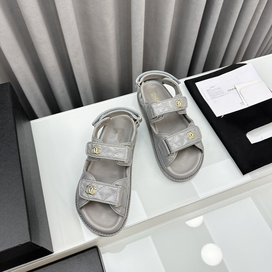 dad sandals grey patent lambskin mysite
