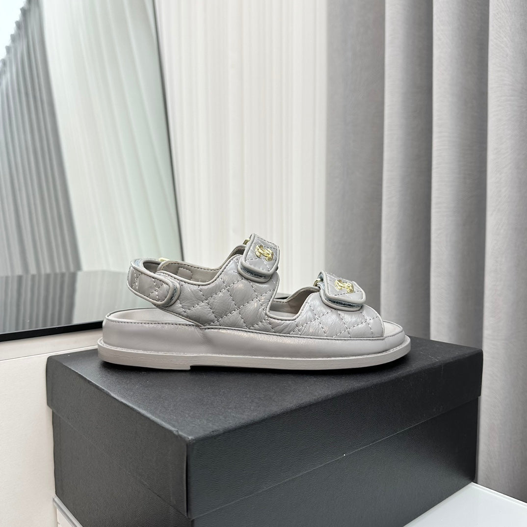 dad sandals grey patent lambskin mysite