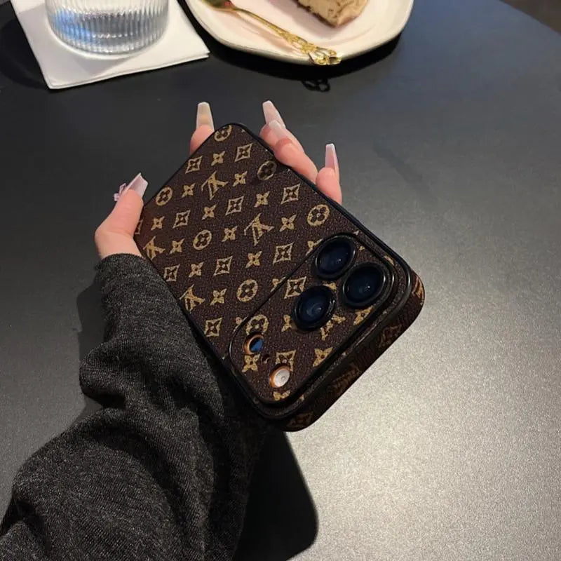 Premium Monogram Leather-Texture iPhone Case-s2 mysite