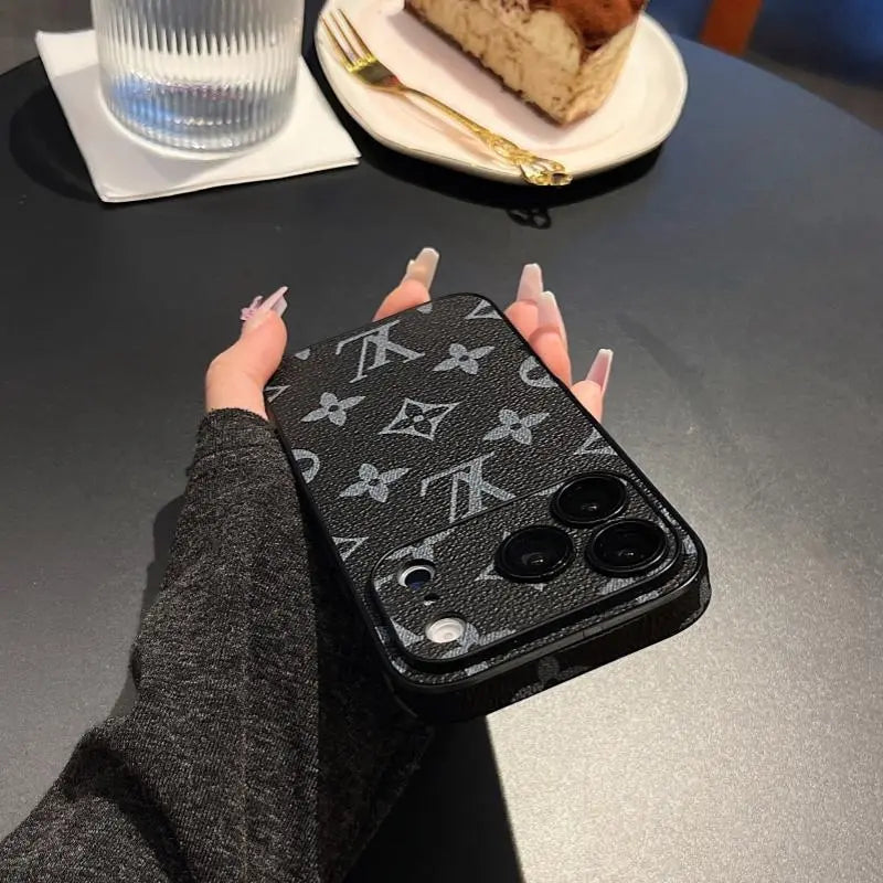 Premium Monogram Leather-Texture iPhone Case-s2 mysite